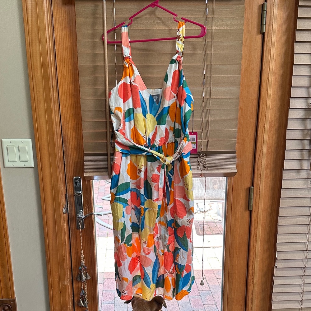 Vince Camuto Multicolor Floral Midi Dress